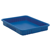 Divider Box&reg; Containers, Plastic, 22.5" W x 17.5" D x 3" H, Blue Oxford Builders Supplies Inc
