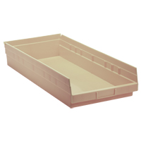 Economy Shelf Bin, 11-1/8" W x 4" H x 23-5/8" D, Ivory, 60 lbs. Capacity Oxford Builders Supplies Inc