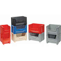 Giant Stacking Containers, 16.5" W x 17.5" D x 12.5" H, Grey Oxford Builders Supplies Inc