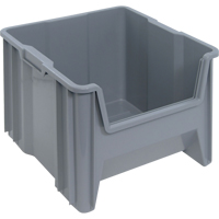 Giant Stacking Containers, 16.5" W x 17.5" D x 12.5" H, Grey Oxford Builders Supplies Inc