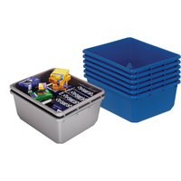 Cross Stack Bins, 11" W x 17.25" D x 12" H, Blue Oxford Builders Supplies Inc