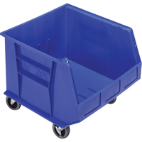 Mobile Bin, 14" H x 16-1/2" W x 18" D, 75 lbs. Capacity, Blue Oxford Builders Supplies Inc