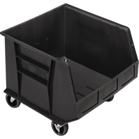 Mobile Bin, 14" H x 16-1/2" W x 18" D, 75 lbs. Capacity, Black Oxford Builders Supplies Inc