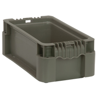 Collapsible Stacking Container, 7" W x 12" D x 5" H, Grey Oxford Builders Supplies Inc