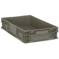 Collapsible Stacking Container, 15" W x 24" D x 5" H, Grey Oxford Builders Supplies Inc