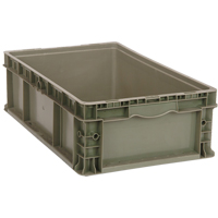 Stacking Container, 15" W x 15" D x 9.5" H, Grey Oxford Builders Supplies Inc