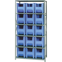 &eacute;l&eacute;ment de rayonnage avec bacs empilables, Acier, Sans boulons, Capacit&eacute; 800 lb, 36" la x 75" h x 18" p Oxford Builders Supplies Inc