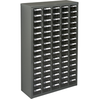 KPC-600 Parts Cabinet, Galvanized Steel, 75 Drawers, 23-1/10" x 8-7/10" x 36-9/10", Grey Oxford Builders Supplies Inc