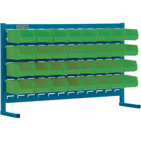 Louvered Rack with Bins, 32 Bins, 36" W x 8-1/4" D x 22" H Oxford Builders Supplies Inc