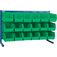 Louvered Rack with Bins, 18 Bins, 36" W x 8-1/4" D x 22" H Oxford Builders Supplies Inc