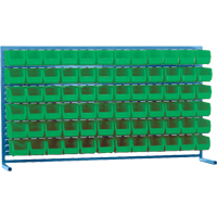 Louvered Rack with Bins, 72 Bins, 72" W x 15" D x 40" H Oxford Builders Supplies Inc