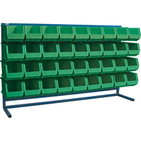 Louvered Rack with Bins, 36 Bins, 72" W x 15" D x 40" H Oxford Builders Supplies Inc