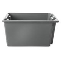 Stack & Nest Palletote Box, 10" x 15.5" x 19.5", Grey Oxford Builders Supplies Inc