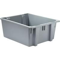 Stack & Nest Palletote Box, 10" x 19.5" x 23.5", Grey Oxford Builders Supplies Inc
