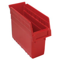 Store-Max Shelf Bins, 4-3/8" W x 8" H x 11-5/8" D, Red, 44 lbs. Capacity Oxford Builders Supplies Inc