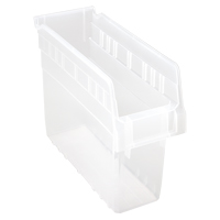 Store-Max Shelf Bins, 4-3/8" W x 8" H x 11-5/8" D, Clear, 44 lbs. Capacity Oxford Builders Supplies Inc
