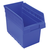 Store-Max Shelf Bins, 6-5/8" W x 8" H x 11-5/8" D, Blue, 44 lbs. Capacity Oxford Builders Supplies Inc