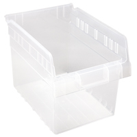 Store-Max Shelf Bins, 8-3/8" W x 8" H x 11-5/8" D, Clear, 44 lbs. Capacity Oxford Builders Supplies Inc