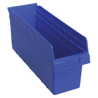 Store-Max Shelf Bins, 6-5/8" W x 8" H x 17-7/8" D, Blue, 56 lbs. Capacity Oxford Builders Supplies Inc