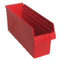 Store-Max Shelf Bins, 6-5/8" W x 8" H x 17-7/8" D, Red, 56 lbs. Capacity Oxford Builders Supplies Inc