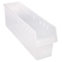 Store-Max Shelf Bins, 6-5/8" W x 8" H x 23-5/8" D, Clear, 68 lbs. Capacity Oxford Builders Supplies Inc