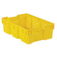 Contenant en plastique empilable Stack-N-Nest pour l'agriculture, 16" x 23,9" x 7,3", Jaune Oxford Builders Supplies Inc