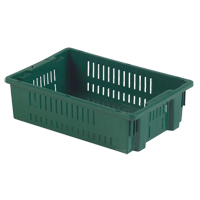 Contenant en plastique empilable Stack-N-Nest pour l'agriculture, 13,1" x 19,7" x 5,6", Vert Oxford Builders Supplies Inc
