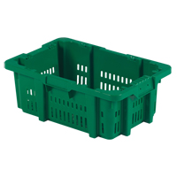 Contenant en plastique Stack-N-Nest pour la manutention des aliments, 16" x 23,9" x 8,8", Vert Oxford Builders Supplies Inc