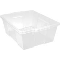 Plastic Latch Container, 15.875" W x 21" D x 7.75" H, Clear Oxford Builders Supplies Inc