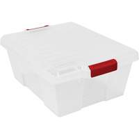 Plastic Latch Container, 15.875" W x 21" D x 7.75" H, Clear Oxford Builders Supplies Inc