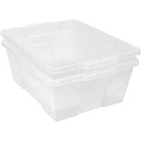 Plastic Latch Container, 15.875" W x 21" D x 7.75" H, Clear Oxford Builders Supplies Inc