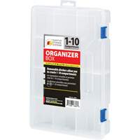 Boîte &agrave; compartiments en plastique, 7,75" la x 11,75" p x 2,2" h, 10 compartiments Oxford Builders Supplies Inc