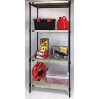 &eacute;tag&egrave;re en fils m&eacute;talliques avec tablettes en plastique, Cadre en fils m&eacute;talliques avec tablettes en plastique, Sans boulons, Capacit&eacute; 600 lb, 30" la x 72" h x 18" p Oxford Builders Supplies Inc