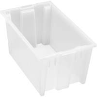 Heavy-Duty Stack & Nest Tote, 9" x 11" x 18", Clear Oxford Builders Supplies Inc