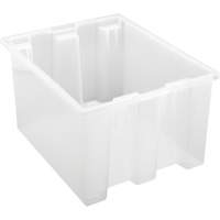 Heavy-Duty Stack & Nest Tote, 10" x 15.5" x 19.5", Clear Oxford Builders Supplies Inc