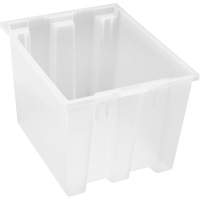 Heavy-Duty Stack & Nest Tote, 13" x 15.5" x 19.5", Clear Oxford Builders Supplies Inc