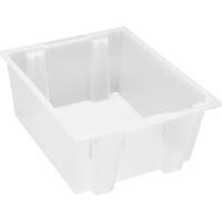 Heavy-Duty Stack & Nest Tote, 10" x 19.5" x 23.5", Clear Oxford Builders Supplies Inc