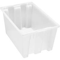 Heavy-Duty Stack & Nest Tote, 15" x 19.5" x 29.5", Clear Oxford Builders Supplies Inc