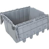 Contenant de distribution en plastique avec dessus basculant, 21,65" x 15,5" x 12,5", Gris Oxford Builders Supplies Inc