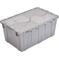 FP243C FliPak Nestable Tote, 26.9" x 16.9" x 12.1", Grey Oxford Builders Supplies Inc