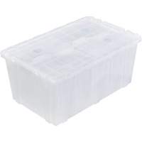FP243C FliPak Nestable Tote, 26.9" x 16.9" x 12.1", Clear Oxford Builders Supplies Inc