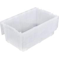 FP243C FliPak Nestable Tote, 26.9" x 16.9" x 12.1", Clear Oxford Builders Supplies Inc