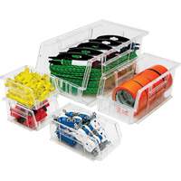 Crystal Clear Ultra Bins, 5-1/2" W x 5" H x 10-7/8" D, Clear Oxford Builders Supplies Inc