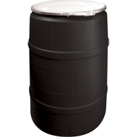 Barils en poly&eacute;thyl&egrave;ne, 55 gal. US (45 gal. imp.), Dessus ouvert, Noir Oxford Builders Supplies Inc