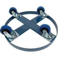 Drum Dolly, Steel, 1400 lbs. Capacity, 24" Diameter, Blue Elastic Casters Oxford Builders Supplies Inc