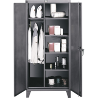 Wardrobe/Storage Cabinets, Steel, 36" W x 24" D x 72" H, Grey Oxford Builders Supplies Inc