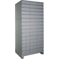 Armoires &agrave; tiroirs industriels avec base, 90 tiroirs, 34-1/8" la x 12-1/4" p x 69-1/8" h, Gris Oxford Builders Supplies Inc