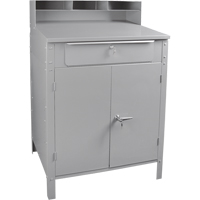Pupitre d'atelier de style armoire, 34-1/2" la x 30" p x 53" h, Gris Oxford Builders Supplies Inc