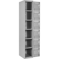 Petits casiers Clean Line, 6 niveaux, Bloc de 3, 36" x 18" x 72", Acier, Gris, Rivet (assembl&eacute;) Oxford Builders Supplies Inc
