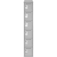 Petits casiers Clean Line, 6 niveaux, 12" x 18" x 78", Acier, Gris, Rivet (assembl&eacute;) Oxford Builders Supplies Inc